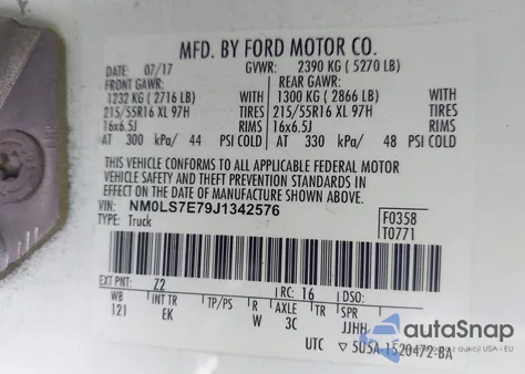 2018 Ford Transit Connect Xl from USA, damaged, VIN NM0LS7E79J1342576